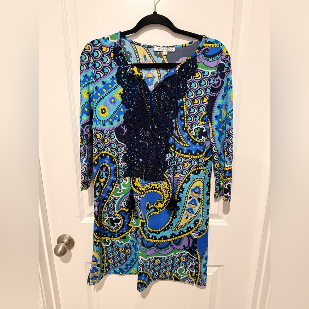 Joy Joy Multicolor Paisley Long Sleeve Dress
